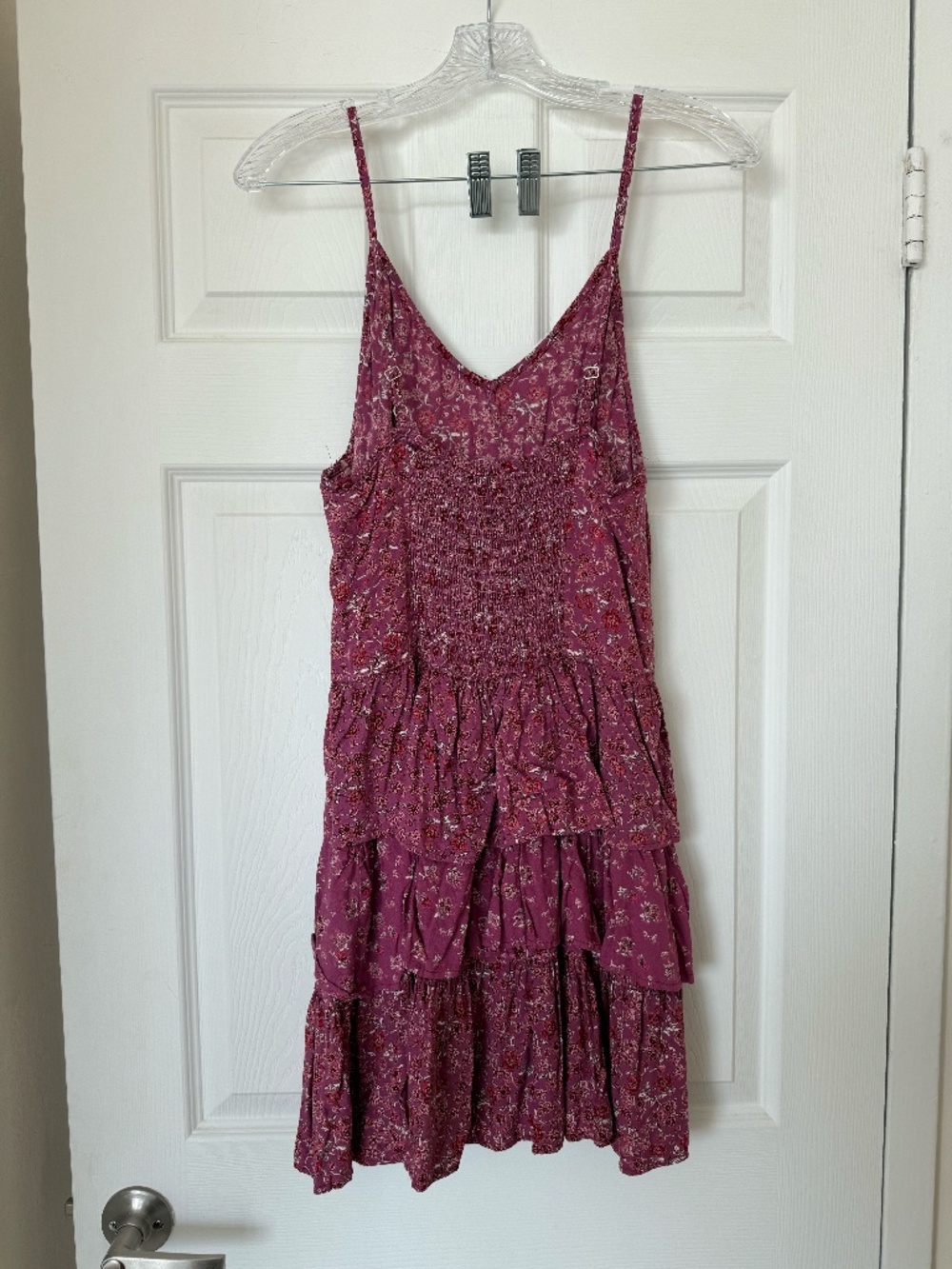 Free People Look-Like  Floral Tiered Mini Dress Boho Summer Festival Dress - Picture 3 of 3